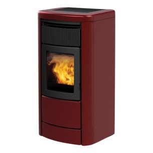 Stufa a pellet Layma2 Idro 22 kW bordeaux Italiana Camini