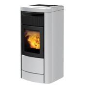 Stufa a pellet Layma2 Idro 22 kW bianco opaco Italiana Camini