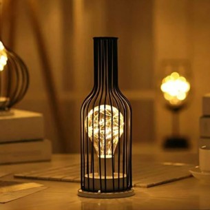 Lanterna LED wine bar metallo assortito nero 2