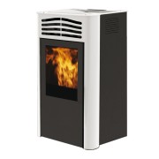 Stufa a pellet ventilata Ten2 11,4 kW Bianca Italiana Camini