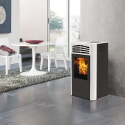 Stufa a pellet ventilata Ten2 11,4 kW Bianca Italiana Camini 812570