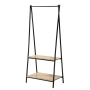 Appendiabiti 2 ripiani in legno e metallo nero Hamilton