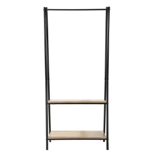 Appendiabiti 2 ripiani in legno e metallo nero Hamilton 2