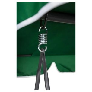 Dondolo da giardino 3 posti rigato verde tettuccio regolabile 2