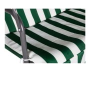 Dondolo da giardino 3 posti rigato verde tettuccio regolabile seduta in tessuto