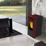Stufa a pellet Ten2 Plus canalizzata 13 kW Bordeaux Italiana Camini 812610