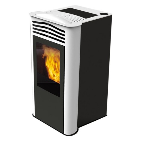 Stufa a pellet Ten2 Plus canalizzata 13 kW Bianco Italiana Camini