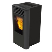 Stufa a pellet Ten2 Plus canalizzata 13 kW Grigio Italiana Camini
