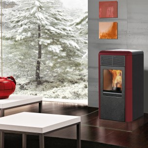 Stufa a pellet Idro Idropoint2 10,1 kW bordeaux Italiana Camini 2