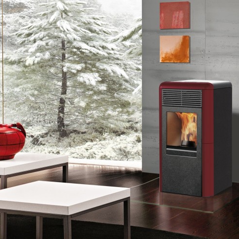 Stufa a pellet Idro Idropoint2 10,1 kW bordeaux Italiana Camini 813070