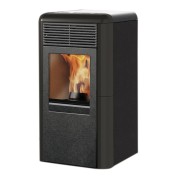 Stufa a pellet Idro Idropoint2 10,1 kW grigio scuro Italiana Camini