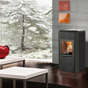 Stufa a pellet Idro Idropoint2 10,1 kW grigio scuro Italiana Camini 2