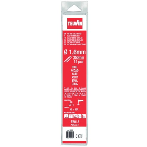 Elettrodi rutili saldature AC DC 1,6 mm 15 pz Telwin 802616