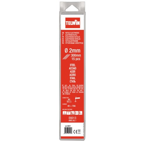 Elettrodi rutili saldature AC DC 2 mm 15 pz Telwin 802617