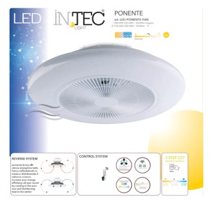 Plafoniera con ventilatore Ponente, bianco, Ø 55 cm, dimmerabile 2
