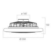 Plafoniera con ventilatore Ponente bianco, Ø 55 cm, dimmerabile