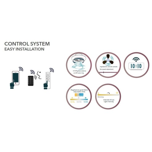 Plafoniera con ventilatore Scirocco bianco, Ø 60 cm, 40W, dimmerabile