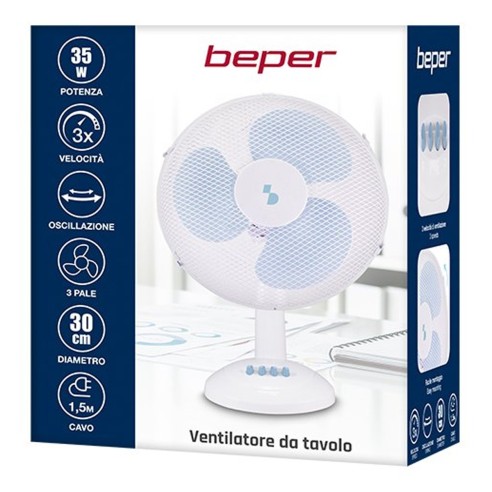 Beper ventilatore da tavolo 30 cm, bianco