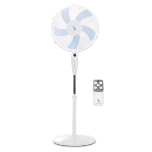 Beper ventilatore a piantana con telecomando, 5 pale, timer, bianco