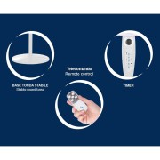 Beper ventilatore a piantana con telecomando, 5 pale, timer, bianco