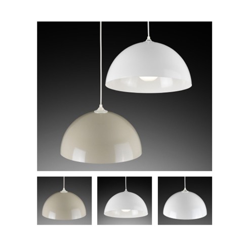Lampadario Calotta in metallo bianco,...