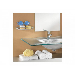 Griglia portasapone doccia rettangolare Atlantis 1 ripiano cromo 2