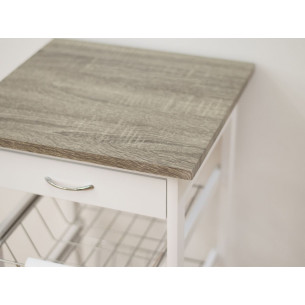 Carrello cucina in legno bianco 2