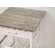 Carrello cucina in legno bianco