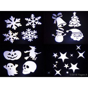 Proiettore LED diapositive intercambiabili natalizie Halloween 2