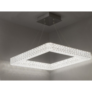 Lampada a sospensione Soledad LED in metacrilato bianco 55x55cm Novecento lampadari 2