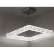 Lampada a sospensione Soledad LED in metacrilato bianco 55x55cm