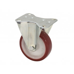 Ruote-fisse-PU-fissaggio-piastra