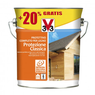 Protettivo completo per legno a solvente protezione classica impregnante legno esterno 3L V33